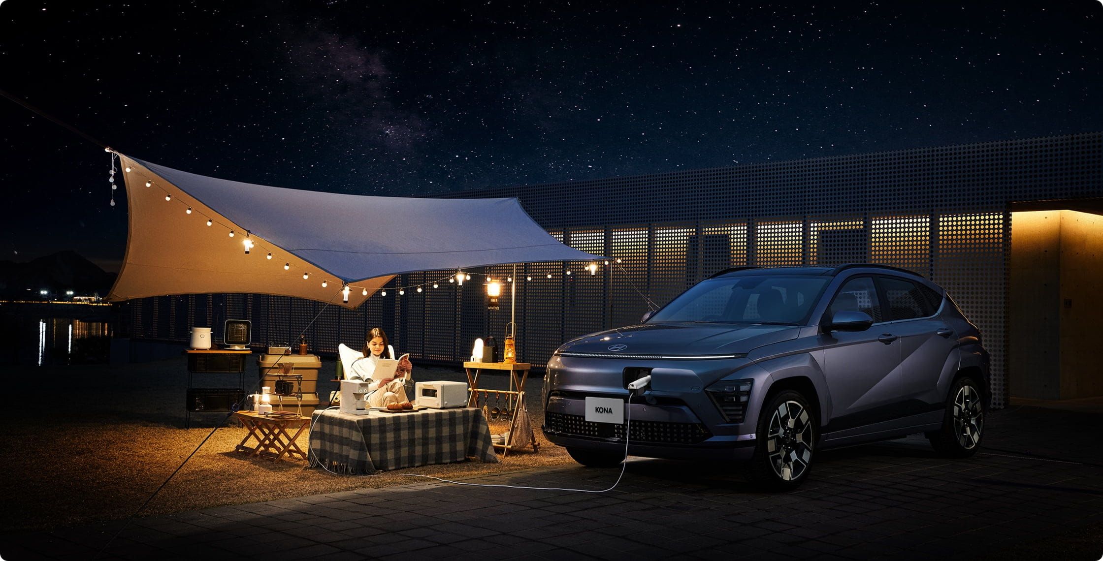 KONA EV Function 室外V2L（Vehicle to Load） - Hyundai Mobility Japan (ヒョンデ ジャパン)