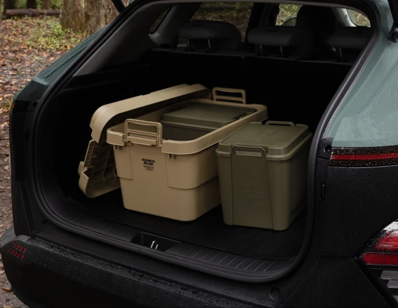 KONA Mauna Loa (コナマウナロア）成約 プレゼント - GORDON MILLER Stacking trunk Cargo 50L（Coyote）1個 Flexible Cargo 18L（Olive）2個 - Hyundai Mobility Japan (ヒョンデ ジャパン)