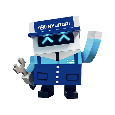 ピクセルモチーフのヒョンデキャラクター正面- Hyundai Mobility Japan (ヒョンデ ジャパン)