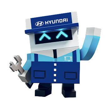 ピクセルモチーフのヒョンデキャラクター正面- Hyundai Mobility Japan (ヒョンデ ジャパン)