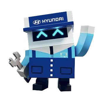 ピクセルモチーフのヒョンデキャラクター正面- Hyundai Mobility Japan (ヒョンデ ジャパン)