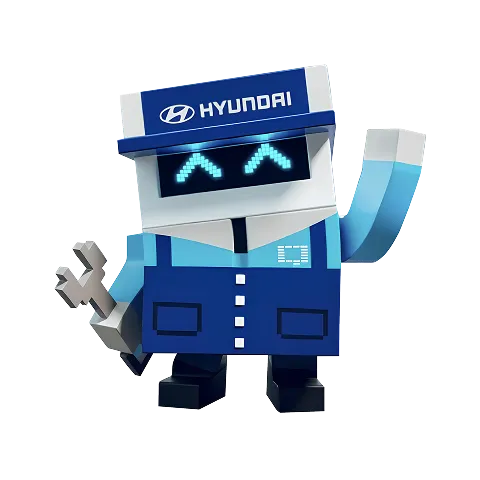 ピクセルモチーフのヒョンデキャラクター正面- Hyundai Mobility Japan (ヒョンデ ジャパン)