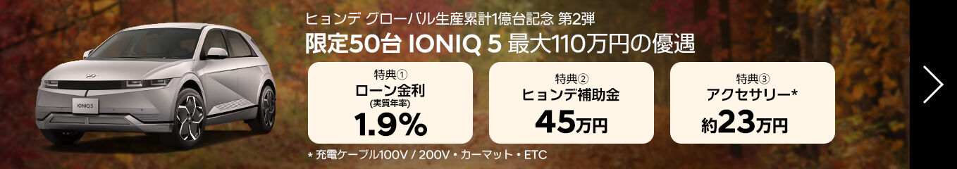 ヒョンデ グローバル生産累計1億台記念第２弾購入応援キャンペーン