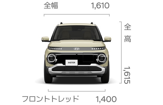 INSTER エクステリア 正面 - Hyundai Mobility Japan (ヒョンデ ジャパン) 