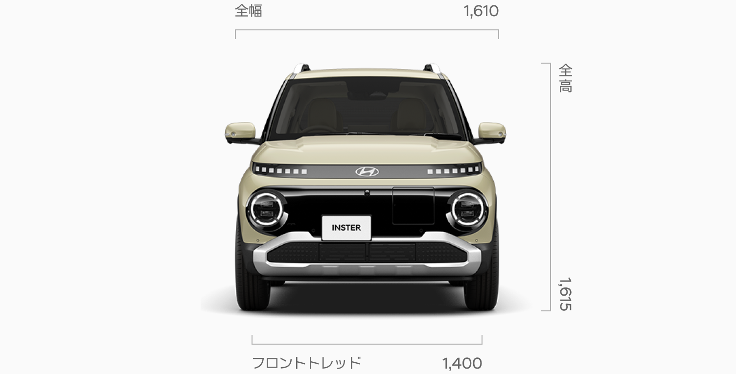 INSTER エクステリア 正面 - Hyundai Mobility Japan (ヒョンデ ジャパン) 